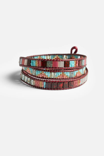 Johnny Was Women SANTA FE BURGUNDY WRAP BRACELET