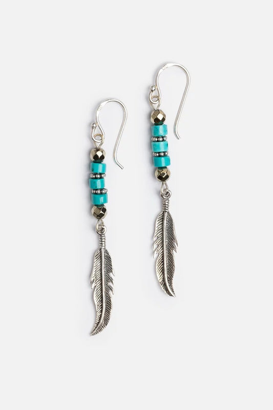 Johnny Was Women SEA FEATHERS DANGLE EARRINGS