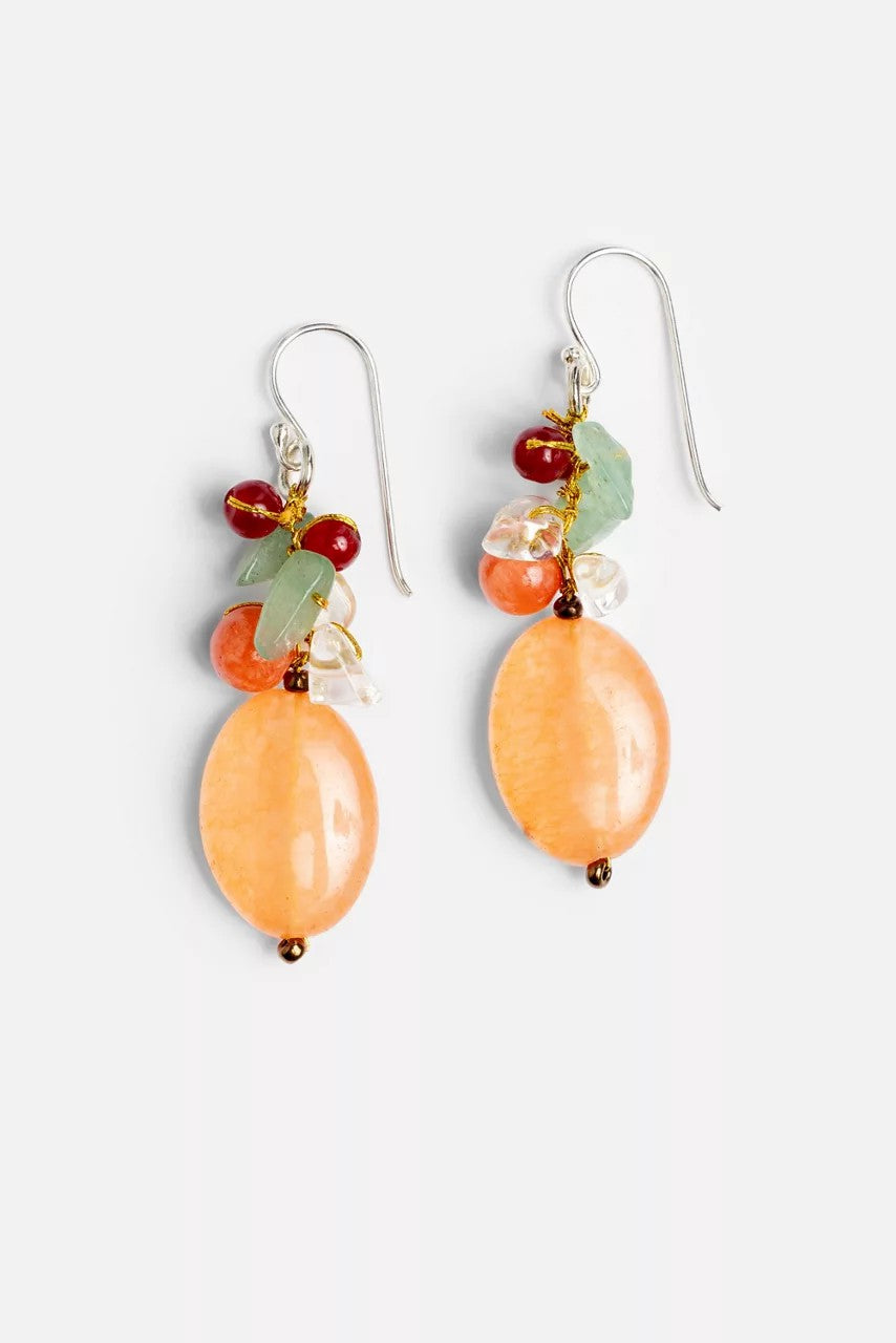 Johnny Was Women EXOTIC ORANGE CLUSTER EARRINGS
