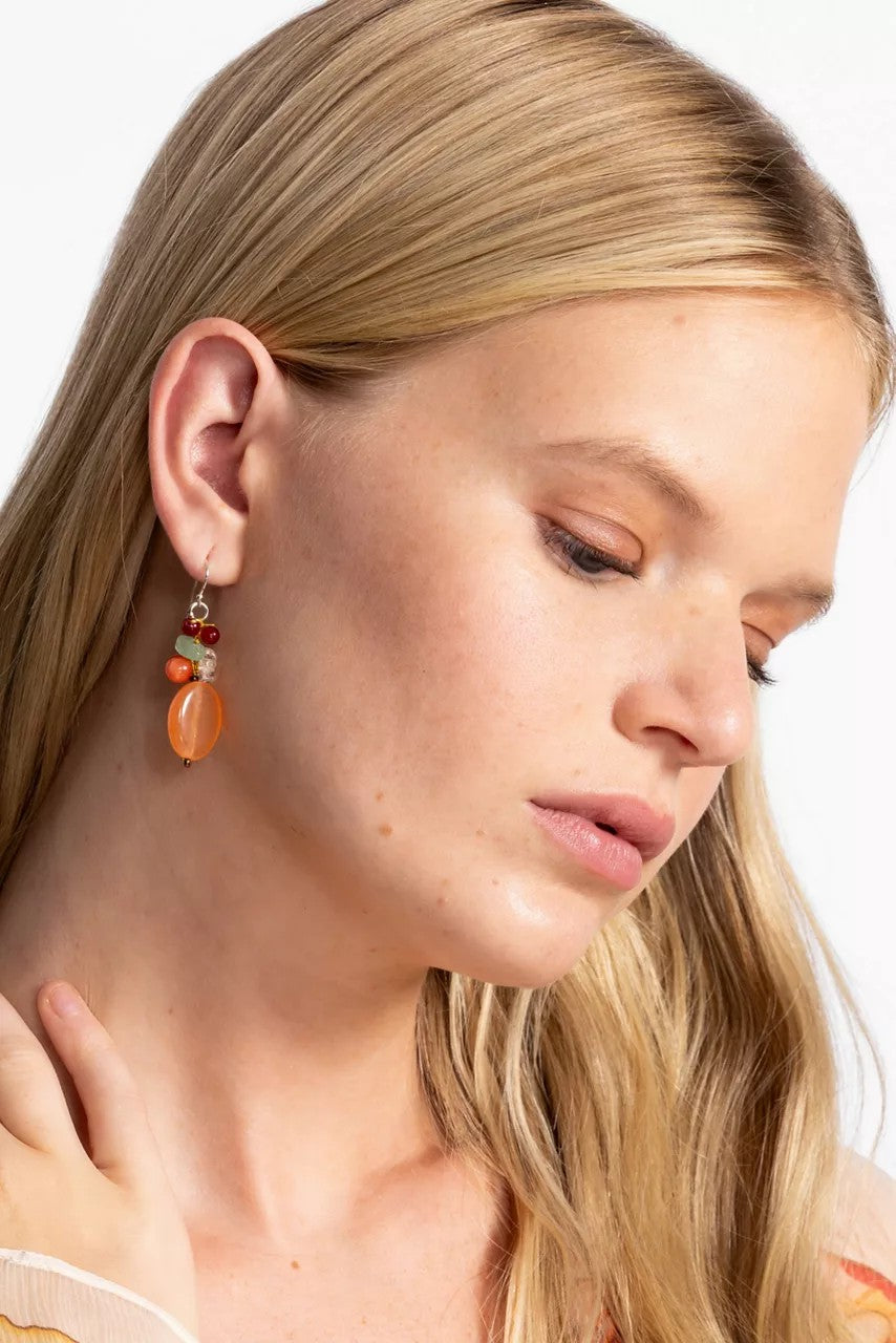 Johnny Was Women EXOTIC ORANGE CLUSTER EARRINGS