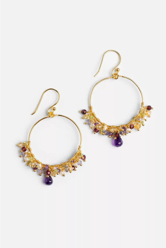 Johnny Was Women VIBRANT CHANDELIER AMETHYST EARRINGS