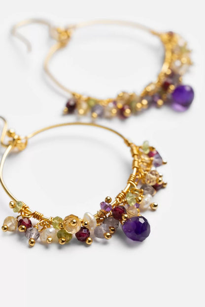 Johnny Was Women VIBRANT CHANDELIER AMETHYST EARRINGS
