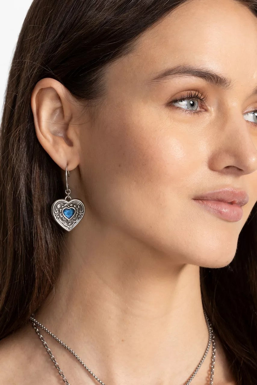 Johnny Was Women ANTIQUE HEART PENDANT EARRINGS
