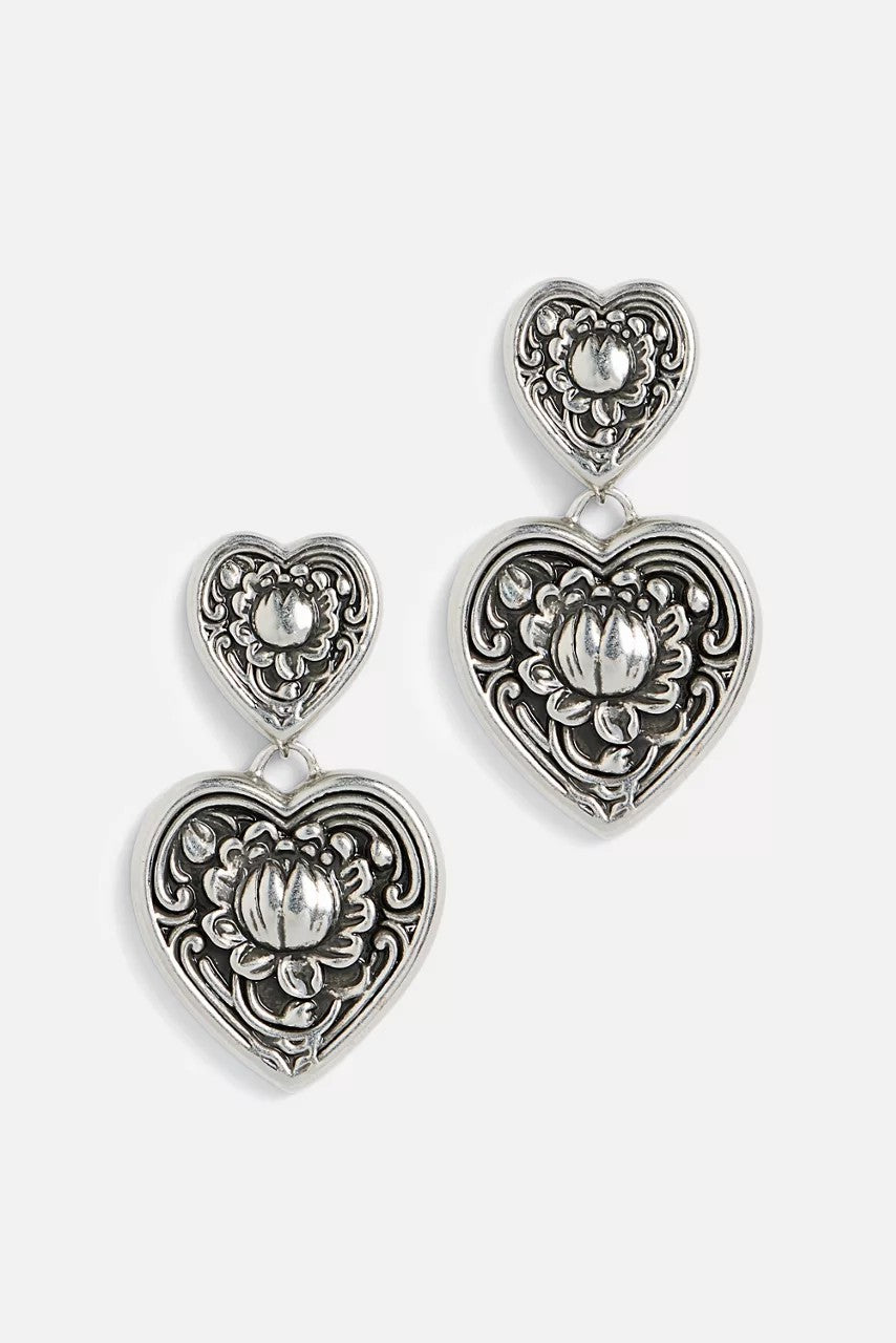 Johnny Was Women ANTIQUE HEART DROP EARRINGS