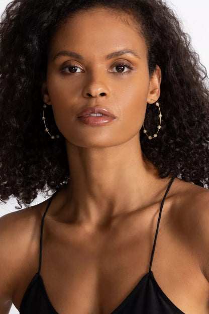 Johnny Was Women SEMI PRECIOUS HOOP EARRINGS