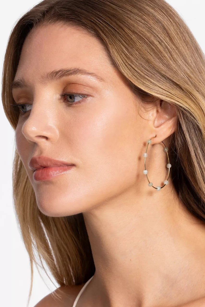 Johnny Was Women SEMI PRECIOUS HOOP EARRINGS