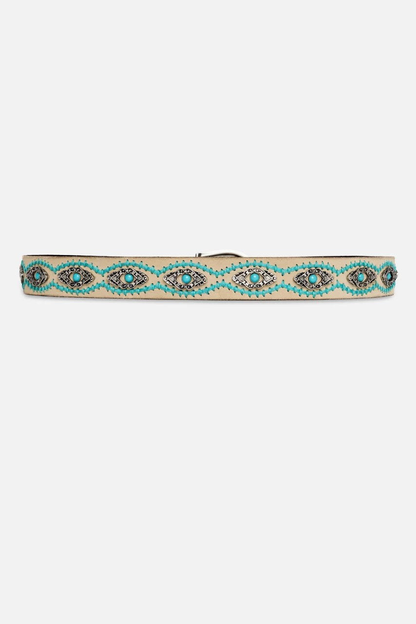 Johnny Was Women ORNATA TURQUOISE ITALIAN SUEDE BELT