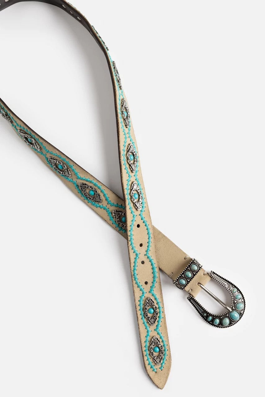 Johnny Was Women ORNATA TURQUOISE ITALIAN SUEDE BELT