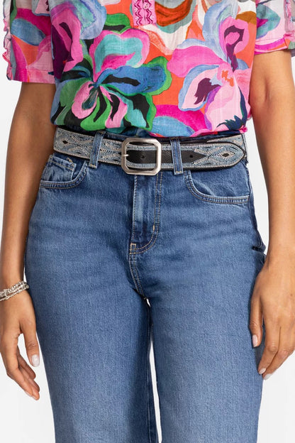 Johnny Was Women CUCIRE EMBROIDERED ITALIAN LEATHER BELT