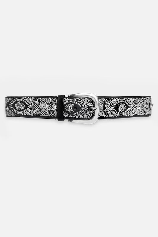 Johnny Was Women PIZZO EMBROIDERED ITALIAN LEATHER BELT