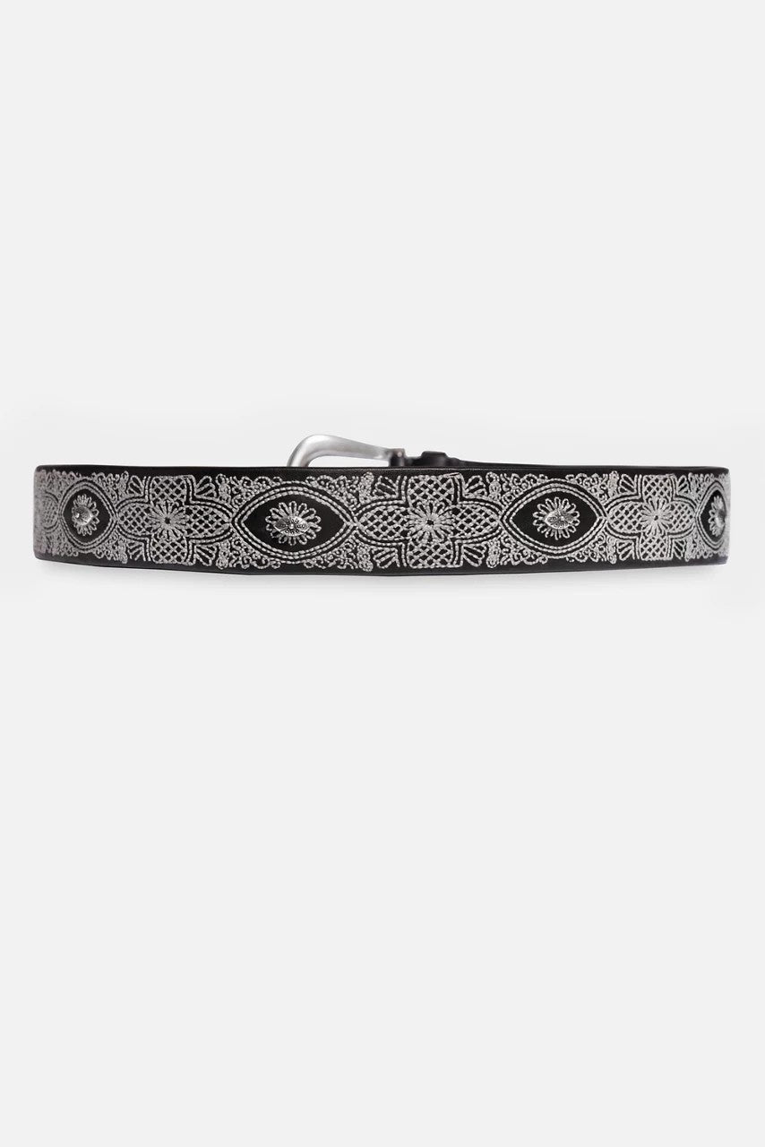 Johnny Was Women PIZZO EMBROIDERED ITALIAN LEATHER BELT