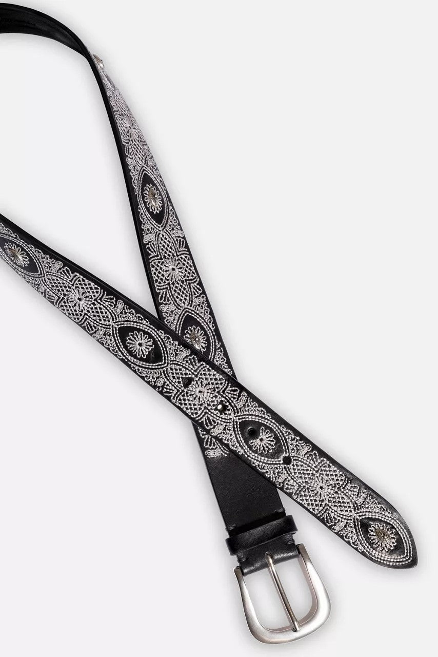 Johnny Was Women PIZZO EMBROIDERED ITALIAN LEATHER BELT