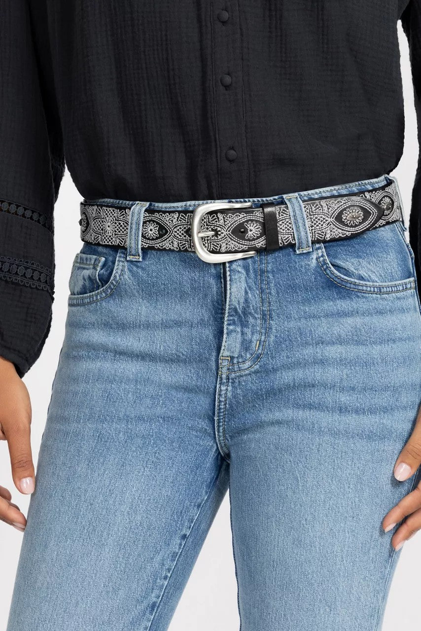 Johnny Was Women PIZZO EMBROIDERED ITALIAN LEATHER BELT
