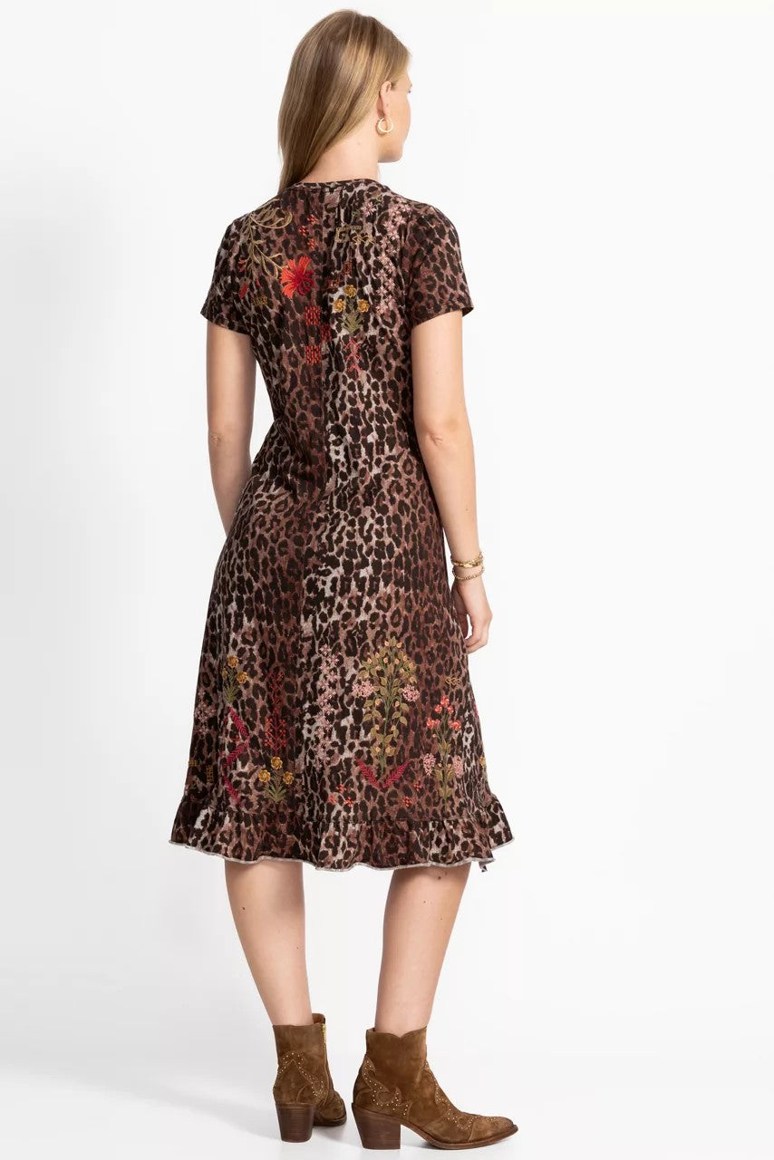 Johnny Was Women SHORT SLEEVE RUFFLE HEM DRESS