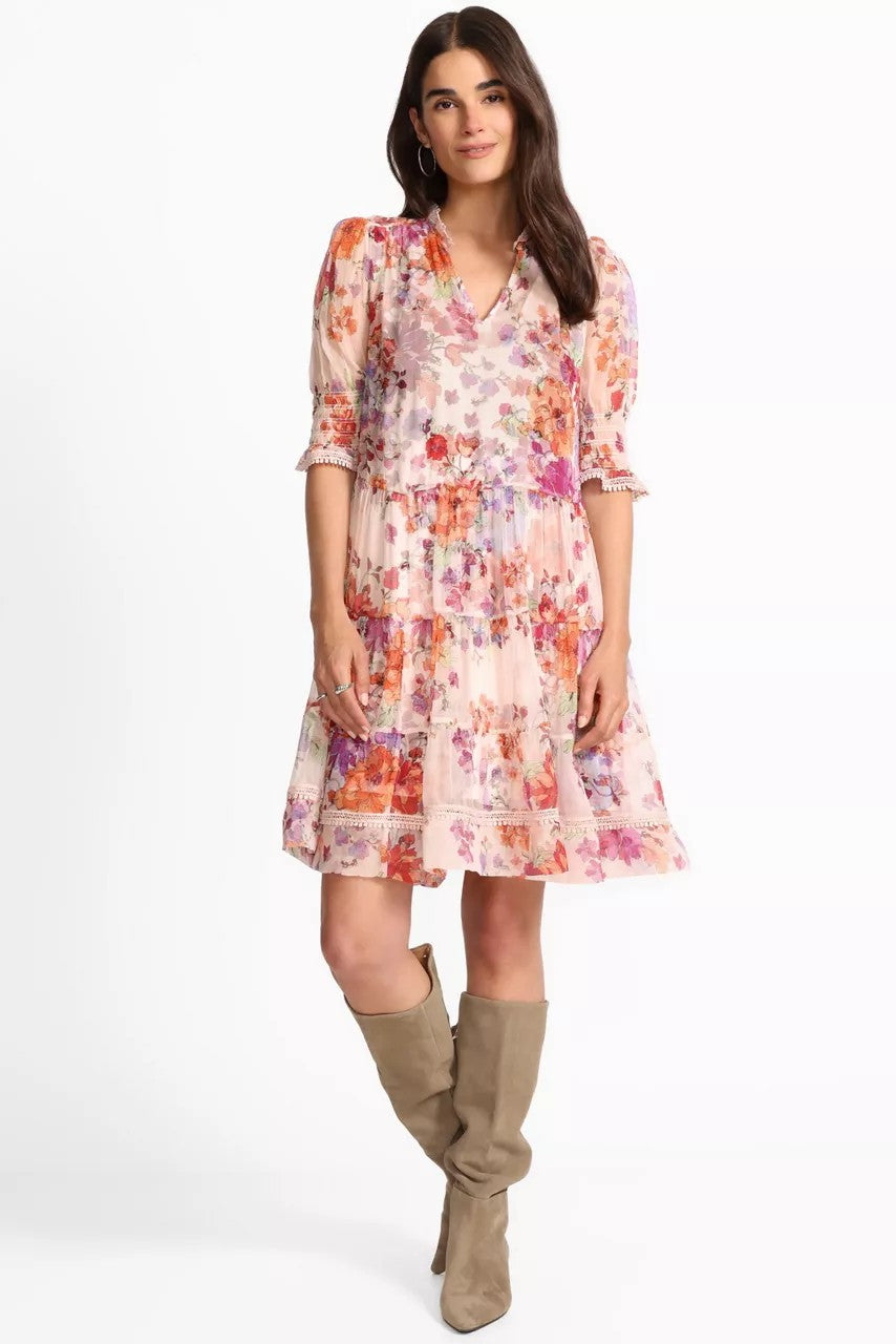 Johnny Was Women ABBEY TIERED MINI DRESS