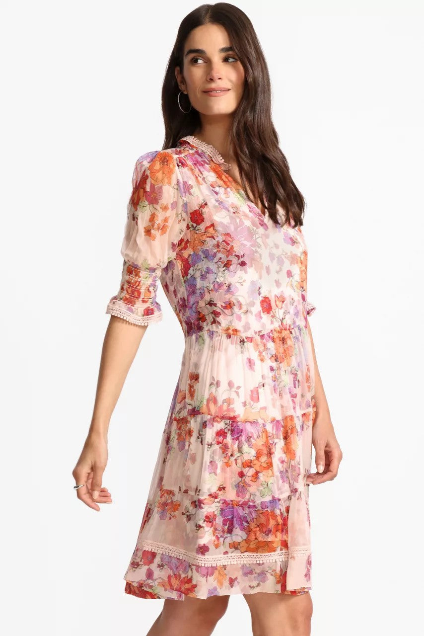 Johnny Was Women ABBEY TIERED MINI DRESS