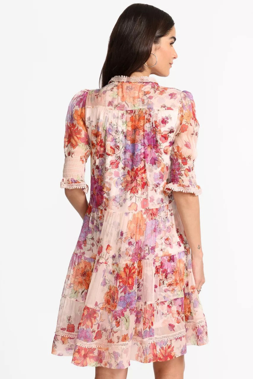 Johnny Was Women ABBEY TIERED MINI DRESS