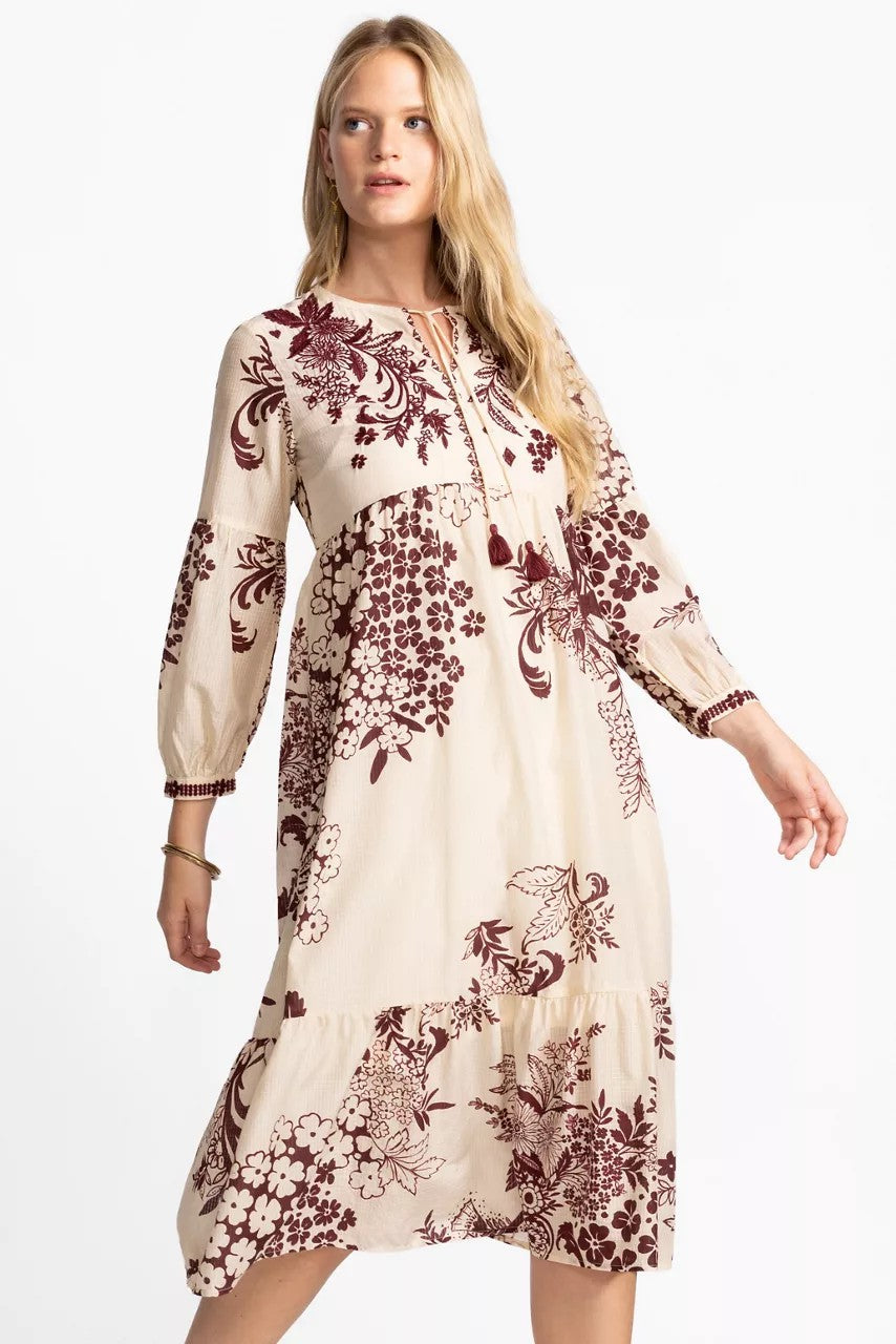 Johnny Was Women TIERED BISHOP SLEEVE DRESS