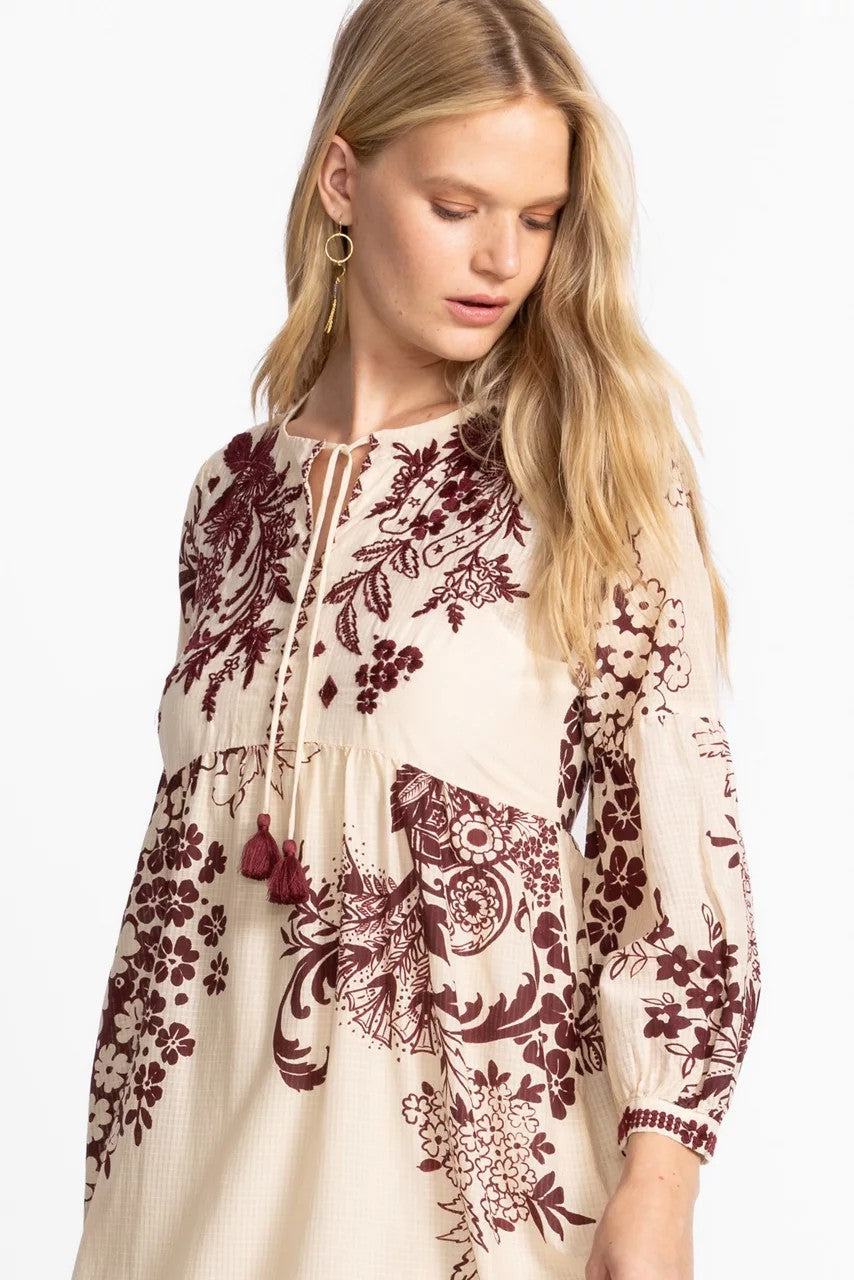 Johnny Was Women TIERED BISHOP SLEEVE DRESS