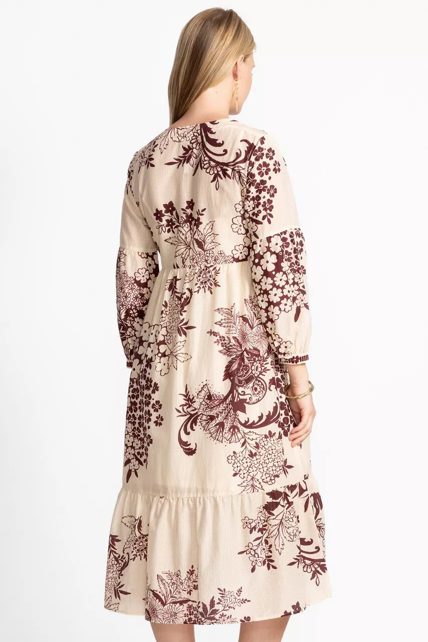 Johnny Was Women TIERED BISHOP SLEEVE DRESS