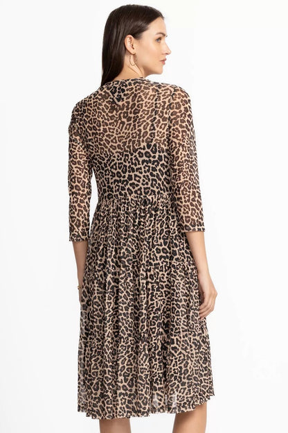 Johnny Was Women 3/4 SLEEVE MESH TIERED DRESS
