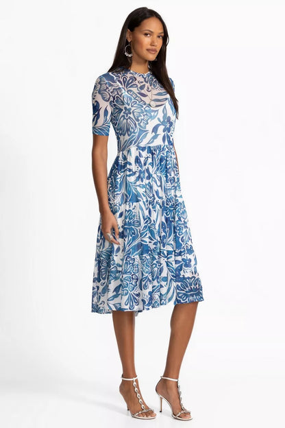 Johnny Was Women MESH TIERED DRESS