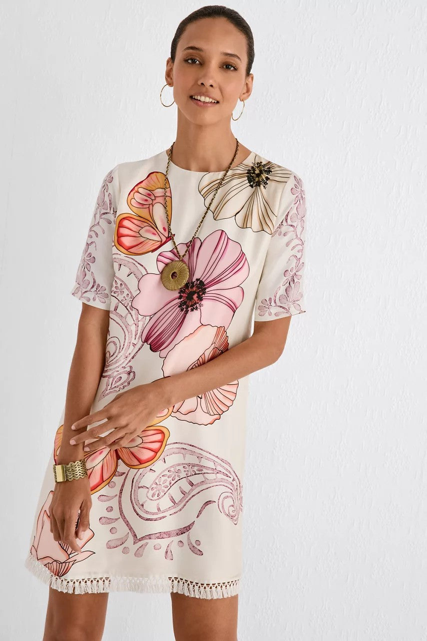 Johnny Was Women DAISEE FRINGE MINI DRESS