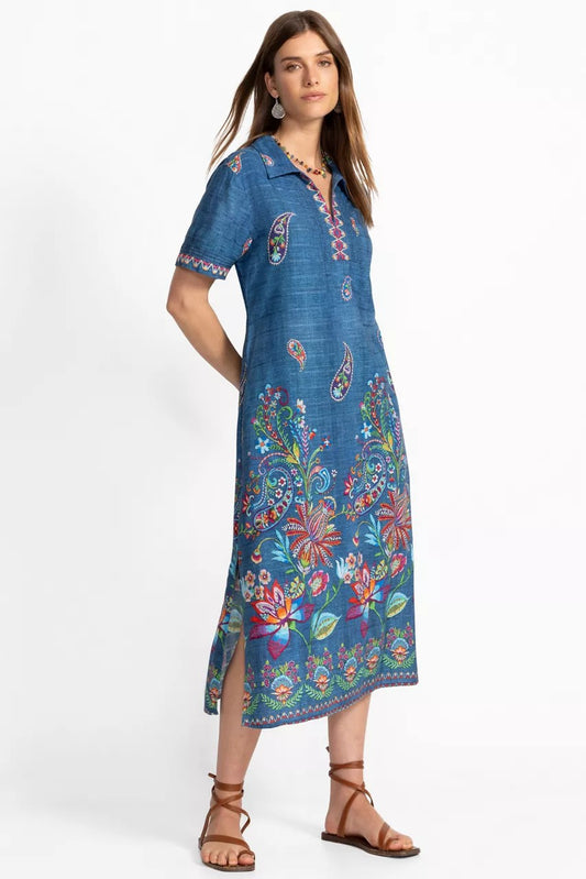 Johnny Was Women HENLEY COLLARED DRESS