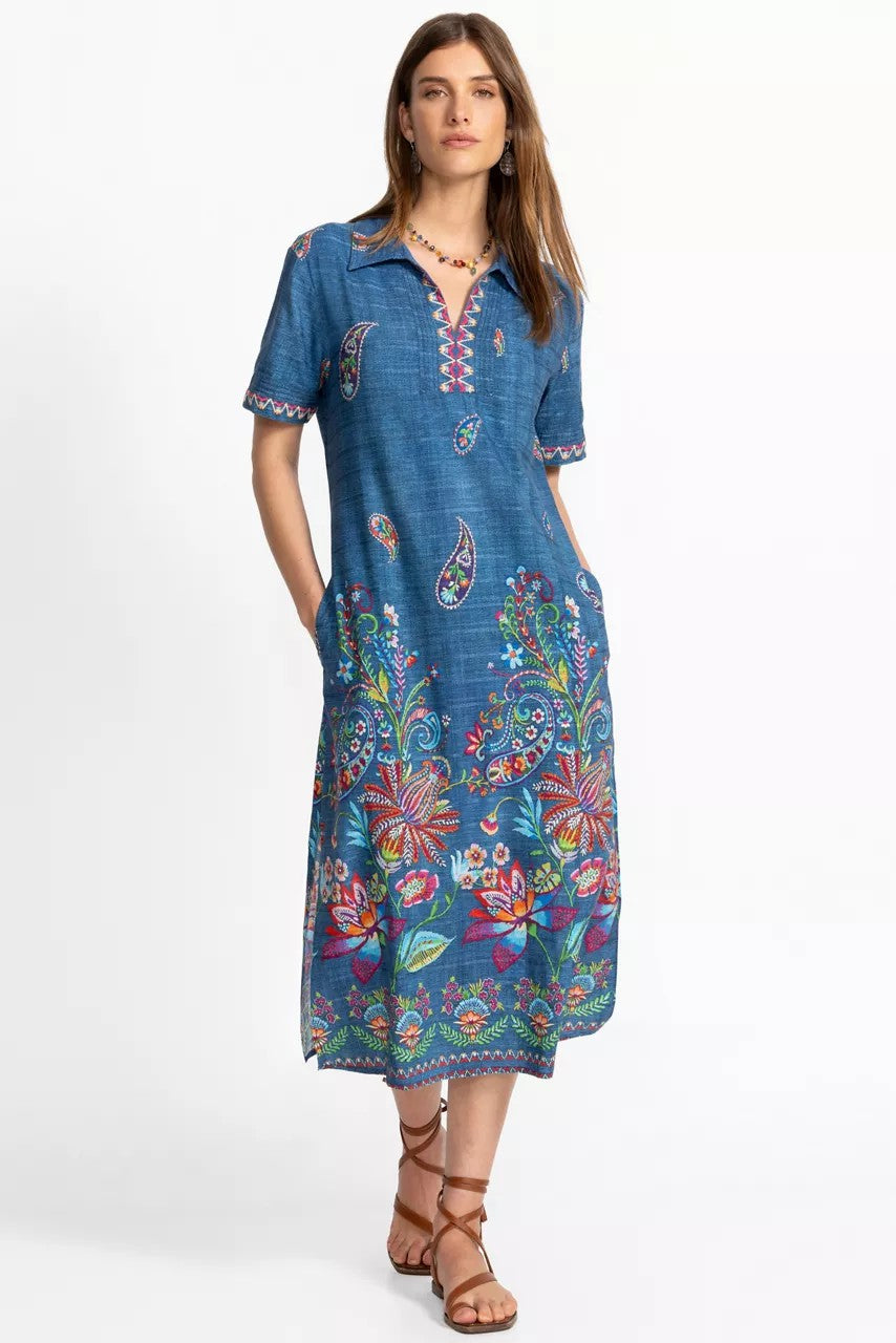 Johnny Was Women HENLEY COLLARED DRESS