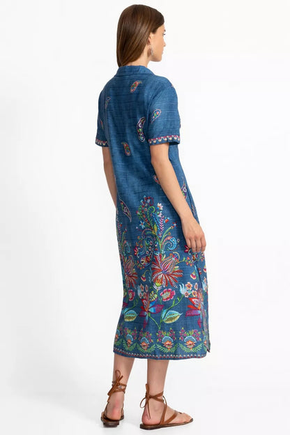 Johnny Was Women HENLEY COLLARED DRESS