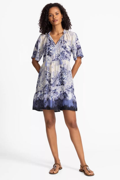 Johnny Was Women FLUTTER SLEEVE TIERED DRESS