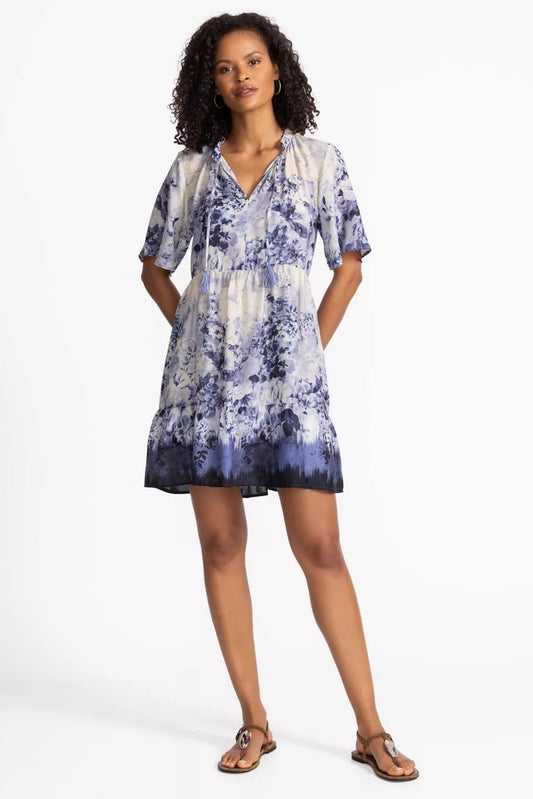 Johnny Was Women FLUTTER SLEEVE TIERED DRESS