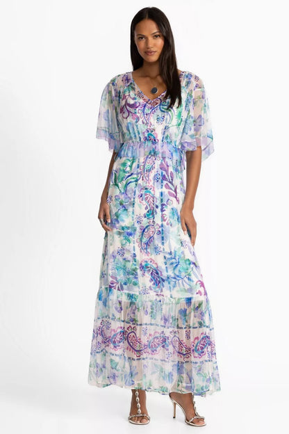 Johnny Was Women ANNAMARIE FLUTTER MAXI DRESS