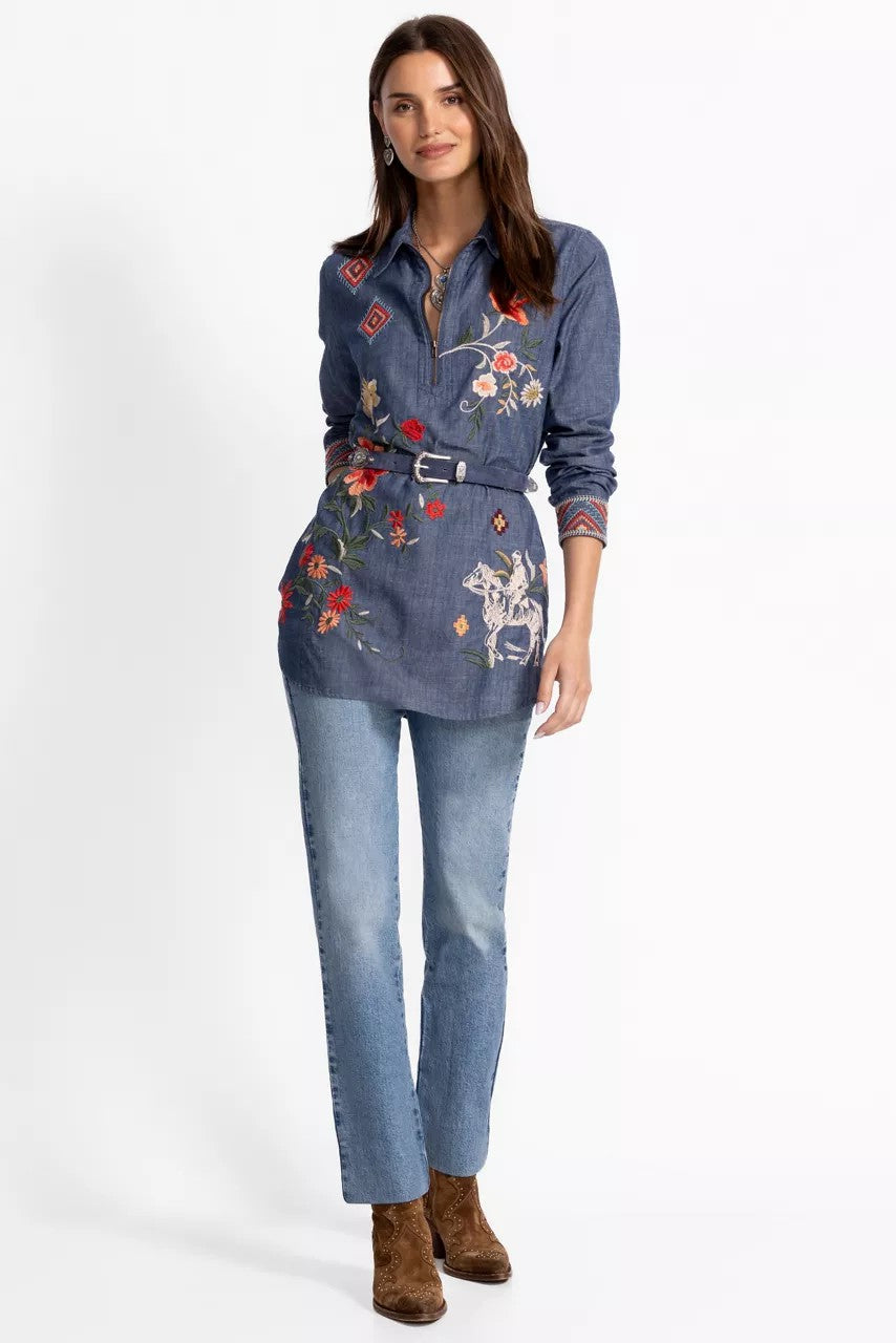 Johnny Was Women ZIPUP SHIRT TUNIC