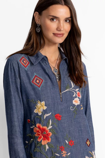 Johnny Was Women ZIPUP SHIRT TUNIC
