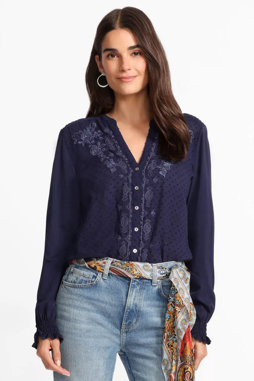 Johnny Was Women MIXED MEDIA HI LO SHIRT