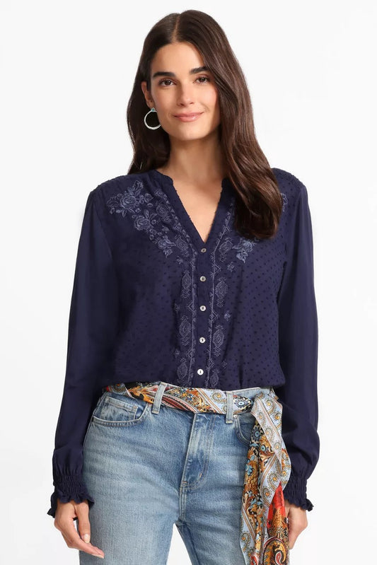 Johnny Was Women MIXED MEDIA HI LO SHIRT