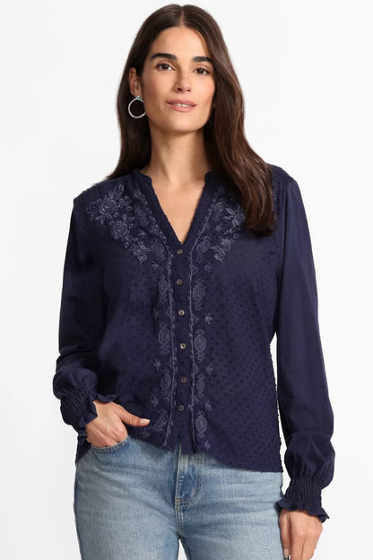 Johnny Was Women MIXED MEDIA HI LO SHIRT