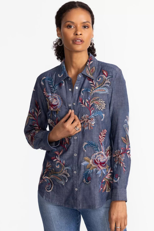 Johnny Was Women ZIPPER BACK SHIRT