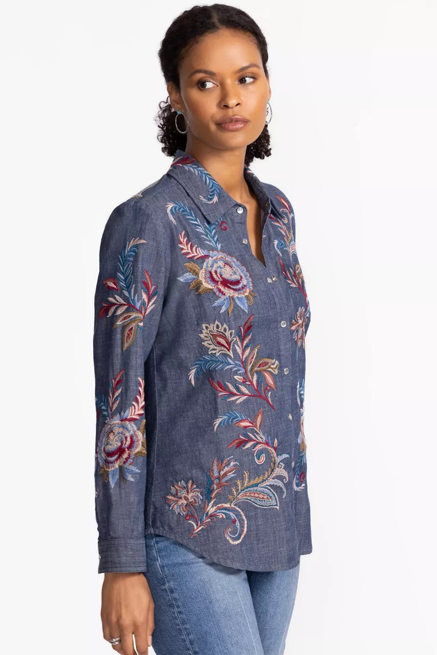 Johnny Was Women ZIPPER BACK SHIRT