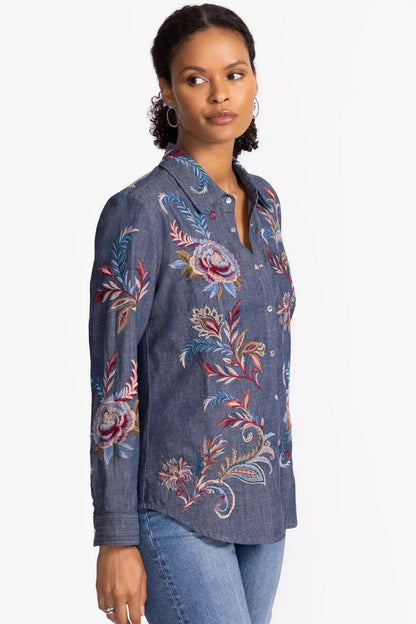 Johnny Was Women ZIPPER BACK SHIRT
