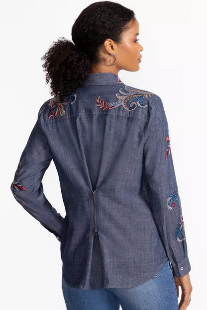 Johnny Was Women ZIPPER BACK SHIRT