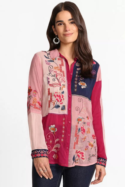 Johnny Was Women MARCIA COLOR BLOCK SHIRT