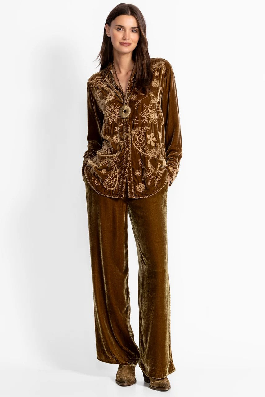 Johnny Was Women VELVET RELAXED SEAMED SHIRT