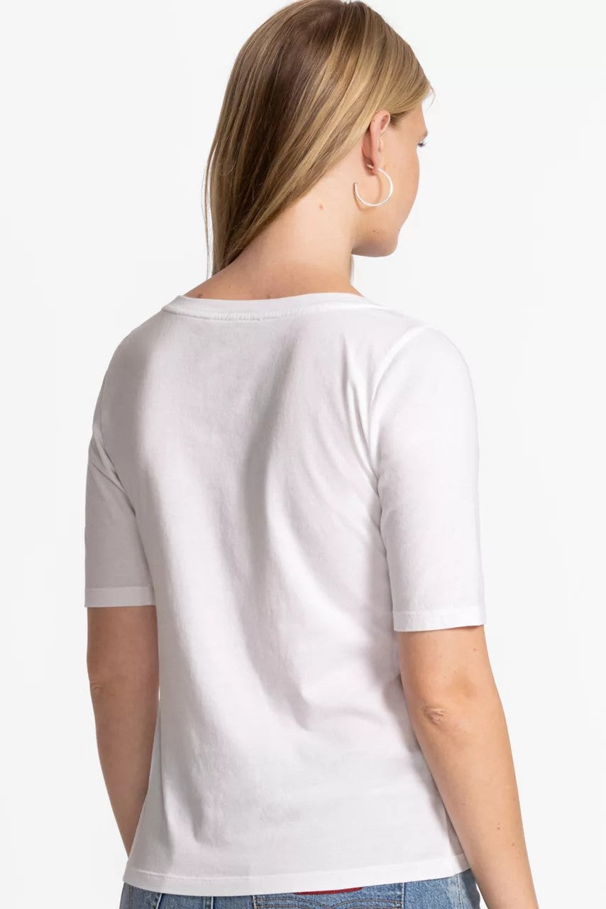 Johnny Was Women ELBOW SLEEVE BOAT NECK TEE