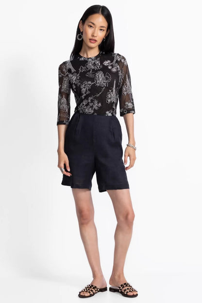 Johnny Was Women LINEN PLEATED SHORT