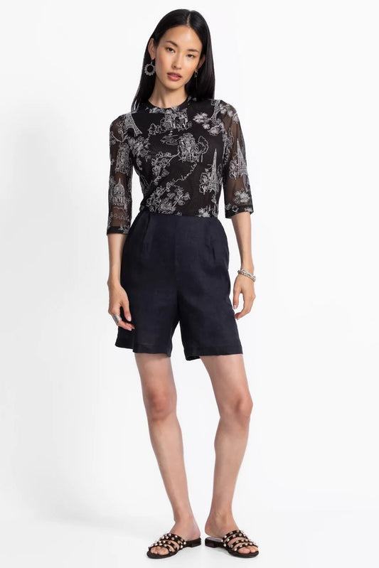 Johnny Was Women LINEN PLEATED SHORT