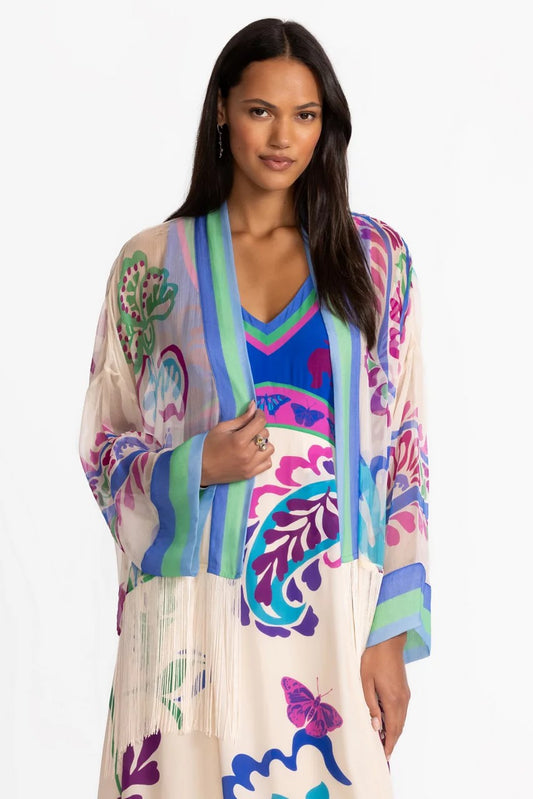 Johnny Was Women SUNSET FRINGE KIMONO