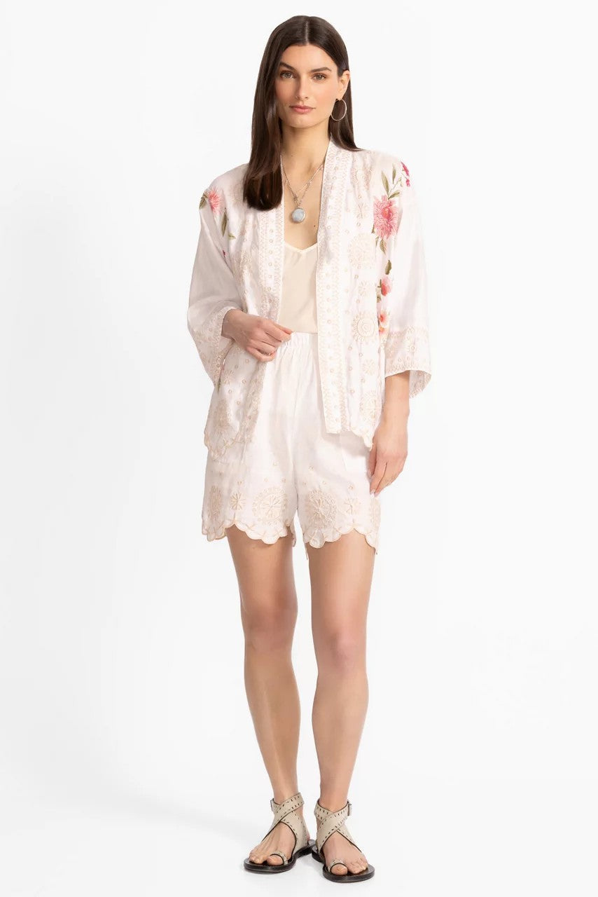 Johnny Was Women LINEN CROPPED KIMONO