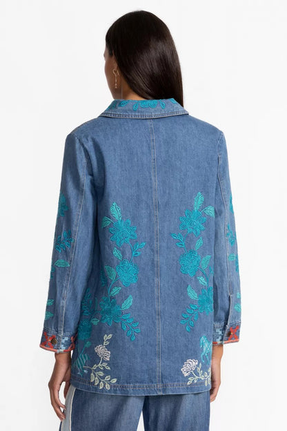Johnny Was Women LONG DENIM WORKER JACKET